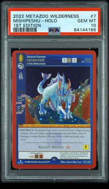 🌲🐲 2022 Metazoo Wilderness 41 MISHIPESHU-HOLO 1ST EDITION |PSA 10| 7/165 💎🚨