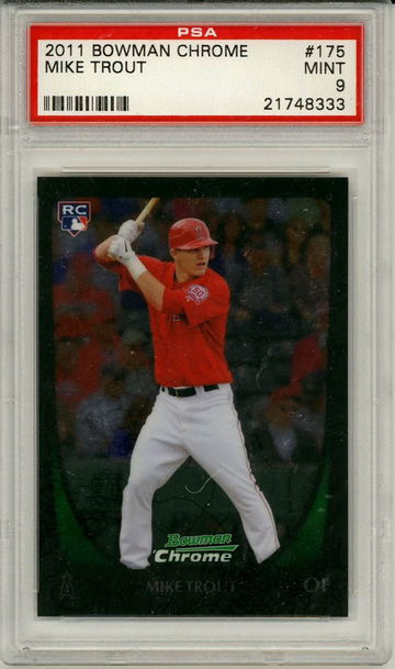 Mike Trout 2011 Bowman Chrome Rookie Card RC #175 PSA 9 Mint