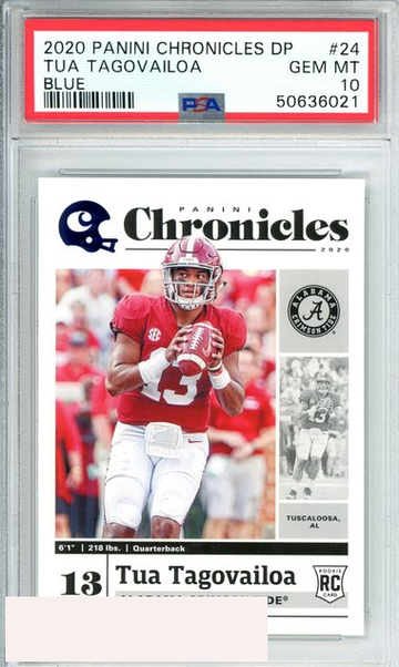 2020 PANINI CHRONICLES DP TUA TAGOVAILOA #24 BLUE DOLPHINS ROOKIE RC PSA 10 GEM