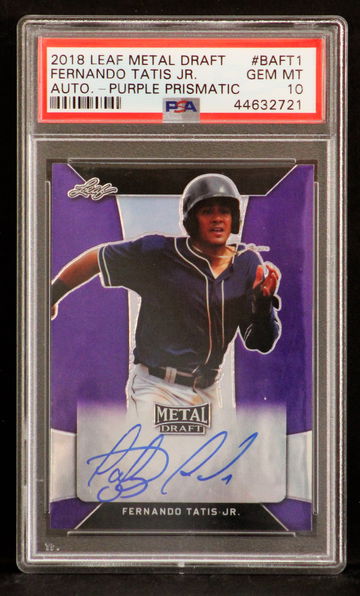 2018 Leaf Metal Draft Purple Prismatic Autograph /25 Fernando Tatis Jr. PSA 10 Pop 1