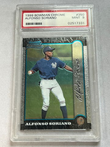 1999 Bowman Chrome Alfonso Soriano 1st Bowman #350 PSA MINT 9