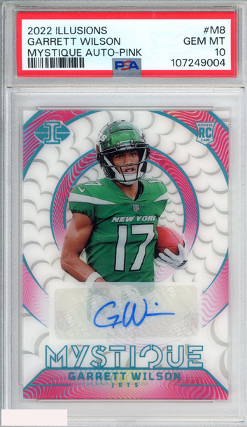 2022 PANINI ILLUSIONS MYSTIQUE AUTO GARRETT WILSON #M8 PINK 7 OF 20 RC PSA 10
