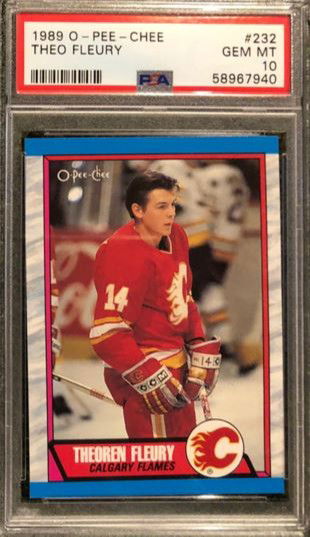 1989 O-PEE-CHEE #232 THEO FLEURY ROOKIE CARD PSA10 GEM MT *SHIPS FROM CANADA*