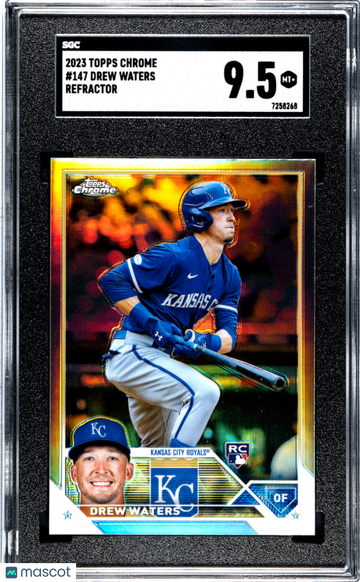2023 Topps Chrome Drew Waters #147 Refractor SGC 9.5