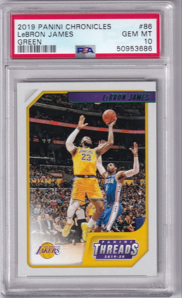 2019 Panini Chronicles Lebron James Threads Green #86 PSA 10