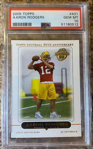 2005 Topps Aaron Rodgers Rookie Card PSA 10