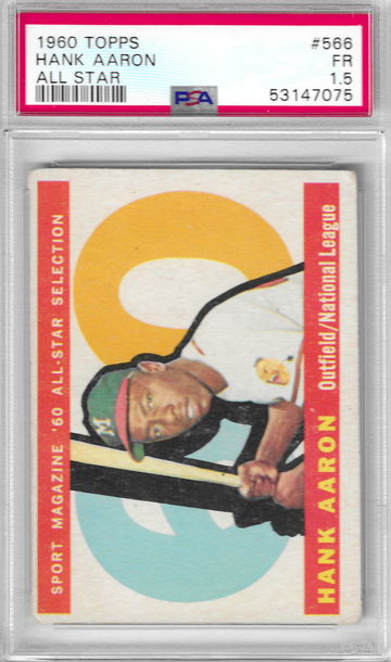 1960 Topps Hank Aaron All Star #566 PSA 1.5