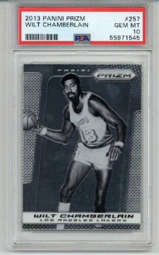 2013 PANINI PRIZM #257 WILT CHAMBERLAIN LOS ANGELES LAKERS PSA 10 LOW POP RARE