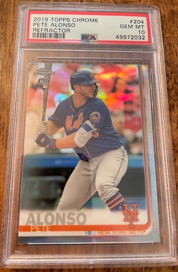 2019 Topps Chrome Refractor RC #204 Pete Alonso PSA 10