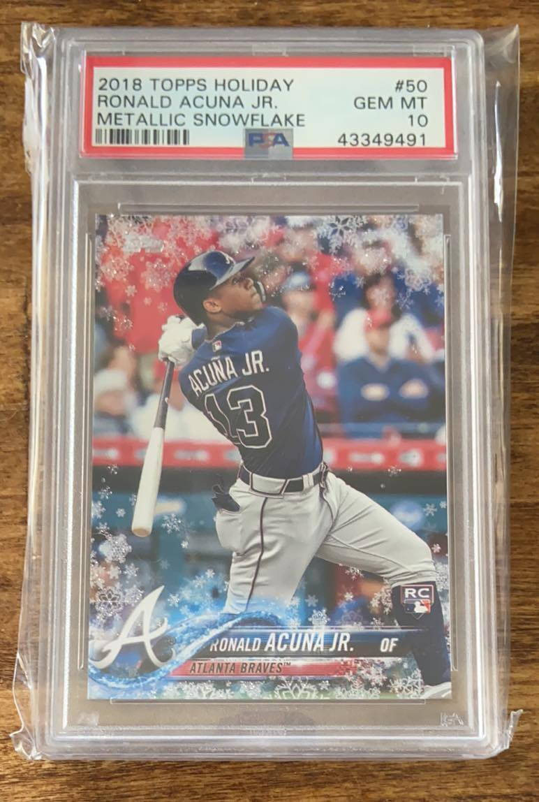 2018 Topps Holiday Metallic Ronald Acuna PSA 10