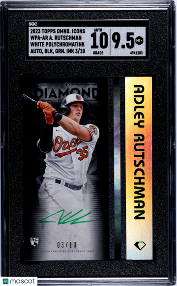 2023 Topps Diamond Icons Adley Rutschman #WPA-AR White Polychromatink Autograph Black, Green Ink SGC 9.5 Auto 10