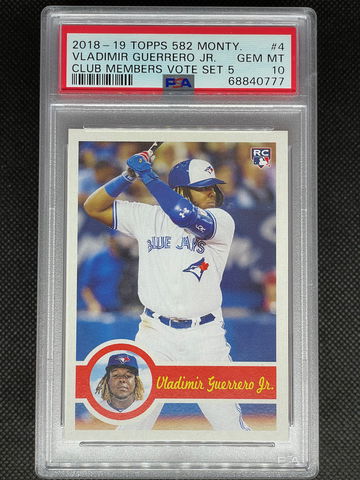 PSA 10 Vladimir Guerrero Jr. 2018 2019 Topps 582 Montgomery Club Members Set 5 RC Blue Jays Low Pop