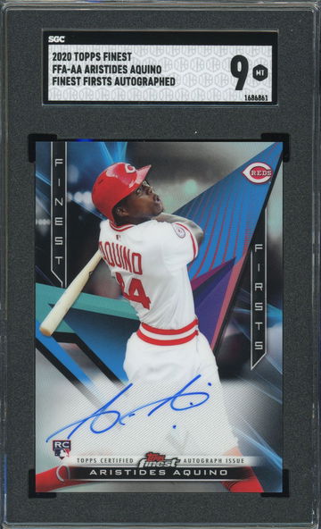 2020 TOPPS FINEST ARISTIDES AQUINO REDS ROOKIE ON-CARD AUTO SGC 9!