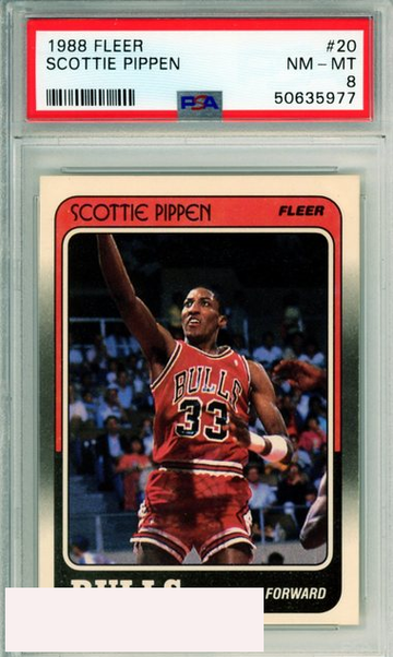 1988 FLEER SCOTTIE PIPPEN #20 CHICAGO BULLS HOF PSA NM-MT 8