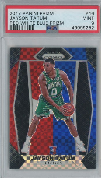 Jayson Tatum Prizm RWB RC PSA 9