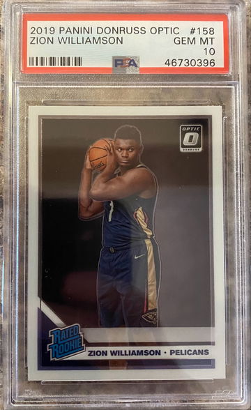 2019 Optic Zion Williamson PSA 10 Rookie Card