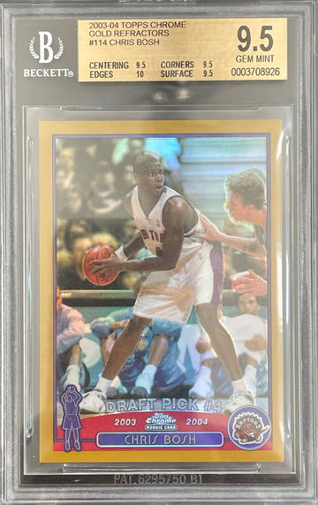 Chris Bosh 2003-04 Topps Chrome #114 GOLD refractor 04/50 Jersey Number 1/1  BGS 9.5 True Gem +