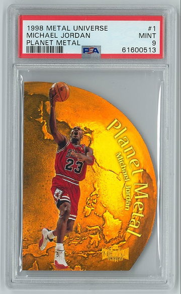 MICHAEL JORDAN 1998 Metal Universe Planet Metal #1 - PSA 9 Mint