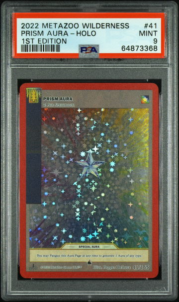 🌲🌟2022 Metazoo Wilderness PRISM AURA-HOLO 1ST EDITION |PSA 9| 41/165 💎🔥