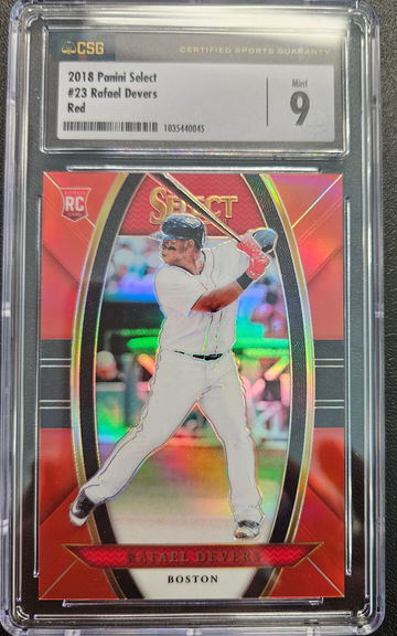 Rafael Devers 2018 Select RC Red Prizm #23 CSG 9