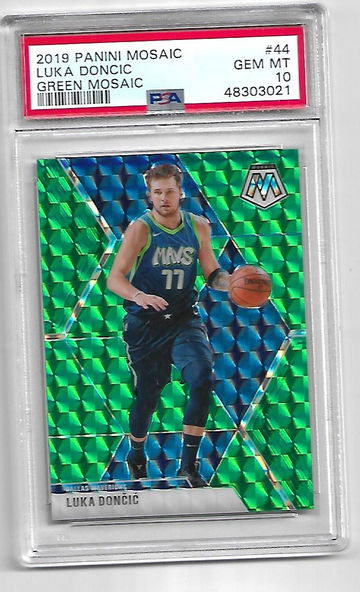 2019 Panini Mosaic Luka Doncic Geen Mosaic PSA 10
