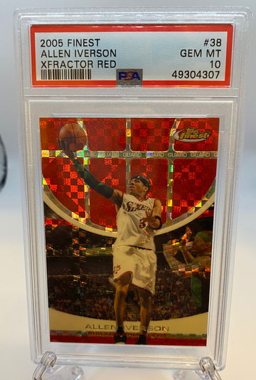 2005 Finest Allen Iverson Xfractor Red 077/139 PSA 10 GEM MINT