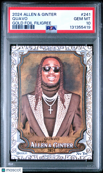 2024 Topps Allen & Ginter Quavo #241 Gold Foil Filigree /50 PSA 10