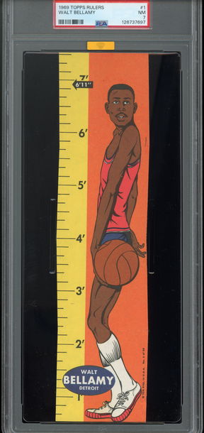 1969 Topps Rulers Walt Bellamy #1 MBA Gold PSA 7