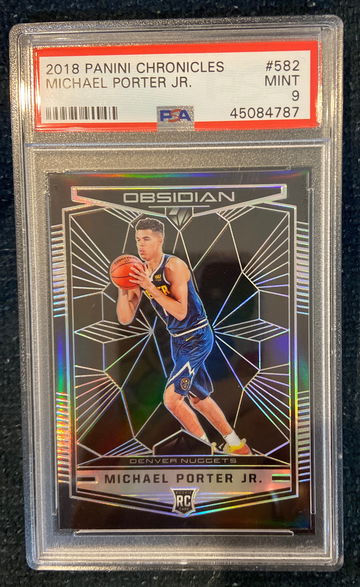 2018 chronicles Obsidian Michael Porter Jr #582 PSA9 mint