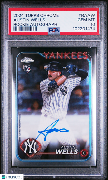 2024 Topps Chrome Rookie Autographs Austin Wells #RAAW PSA 10