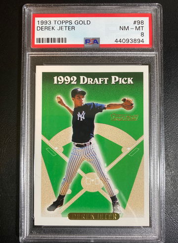 Derek Jeter 1993 Topps Gold Rookie PSA 8