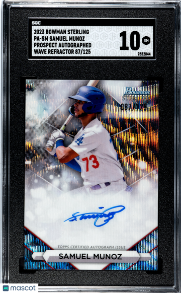 2023 Bowman Sterling Samuel Munoz #PA-SM Pros. Autograph Wave Refractor /125 SGC 10