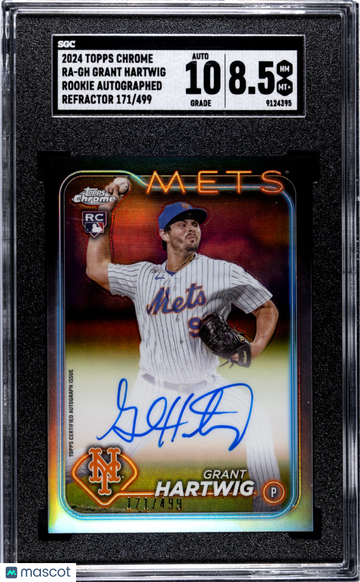 2024 Topps Chrome Grant Hartwig #RA-GH RK. Autograph Refractor SGC 8.5 Auto 10