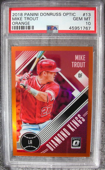 Mike Trout 2018 Optic #13 Orange /199 PSA 10
