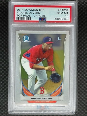 PSA 10 Rafael Devers 2014 Bowman Draft Chrome 1st Bowman Red Sox Low Pop