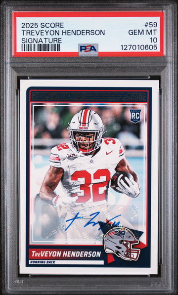 2025 Panini Score Signature Treveyon Henderson #59 PSA 10