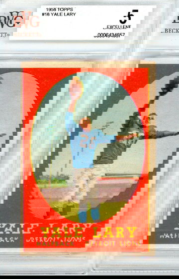 1958 Topps Yale Lary #18 BVG Beckett 5 P1253