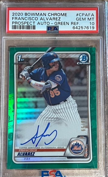 2020 Bowman Chrome Francisco Alvarez Green Refractor Auto