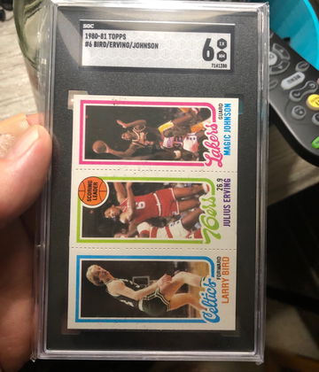 1980 Larry Bird Magic Johnson Rookie RC w/ Julius Erving SGC 6 Centered
