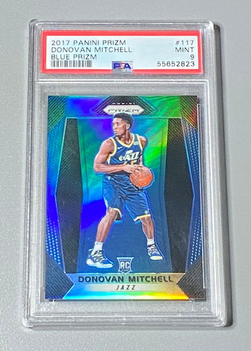 2017 Prizm Blue /199  Donovan Mitchell PSA 9