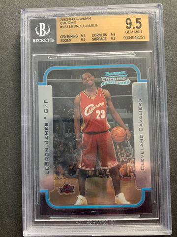 2003 Bowman Chrome Lebron James bgs 9.5 true gem 