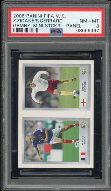 2006 Panini World Cup Sticker Panel Zinedine Zidane Steven Gerrard PSA 8 POP 2 None Higher