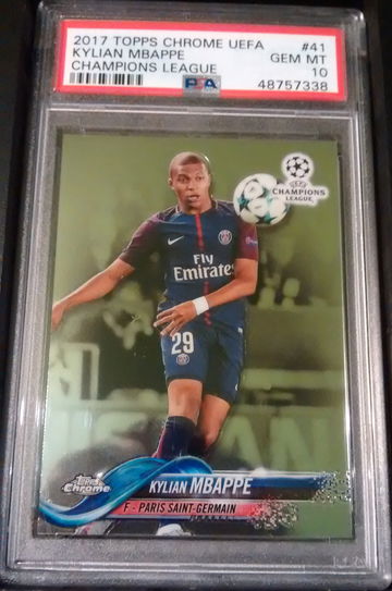 2017-18 Topps Chrome Kylian Mbappe PSA 10 RC