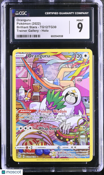 2022 Pokémon Brilliant Stars Oranguru Trainer Gallery CGC 9 #TG12/TG30