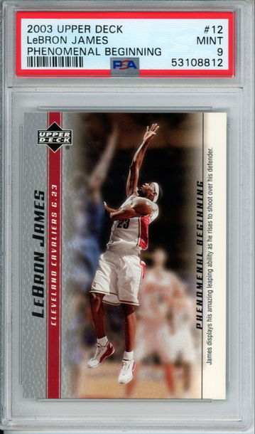 LEBRON JAMES 2003 Upper Deck Phenomenal Beginning #12 PSA 9 Mint Cavs Lakers Heat