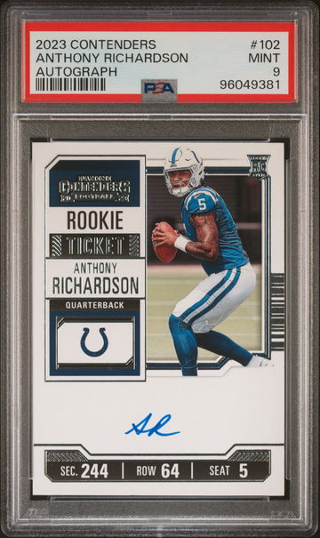 2023 Panini Contenders Autograph Anthony Richardson #102 PSA 9