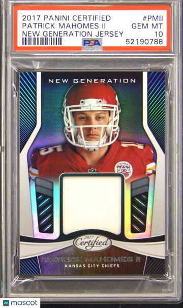 2017 Panini Certified New Generation Jersey #NG-PMII Patrick Mahomes II PSA 10