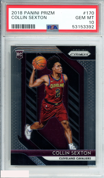 2018 PANINI PRIZM COLLIN SEXTON #170 CLEVELAND CAVALIERS ROOKIE RC PSA 10 GEM MT