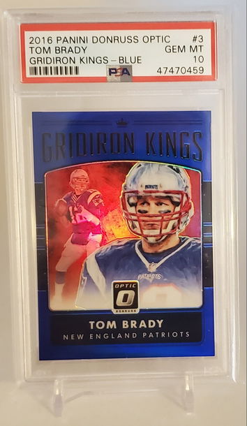 Tom Brady 2016 Optic Gridiron Kings Blue /149 PSA 10