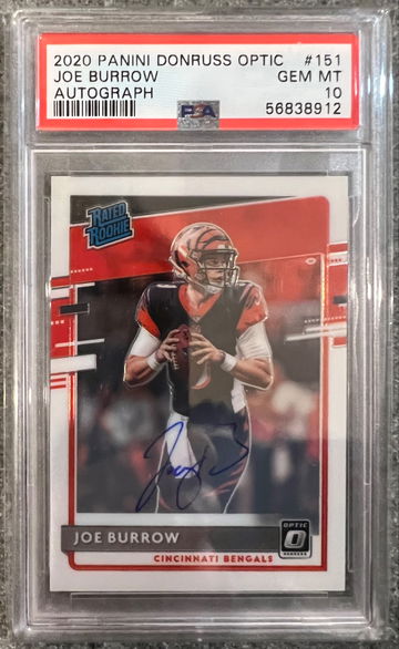 Joe Burrow - 2020 Panini Optic Auto /150 - PSA 10
